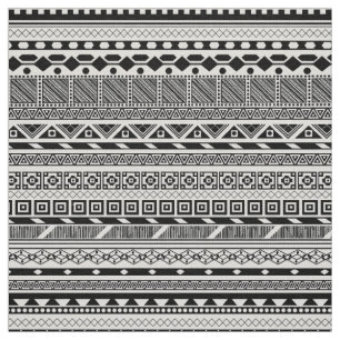Cute black white aztec patterns design fabric