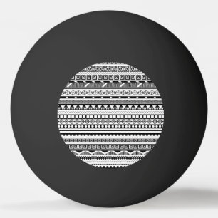 Cute black white aztec patterns design ping pong ball