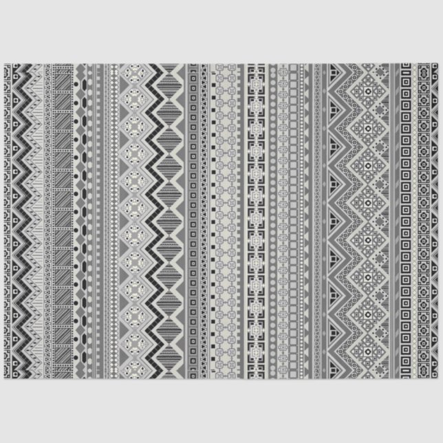 Cute black white aztec patterns design tissue paper (Front)