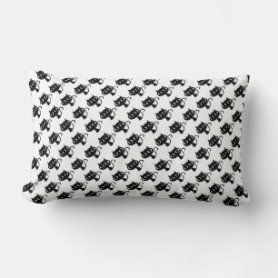 Cute black white cats patterns lumbar pillow