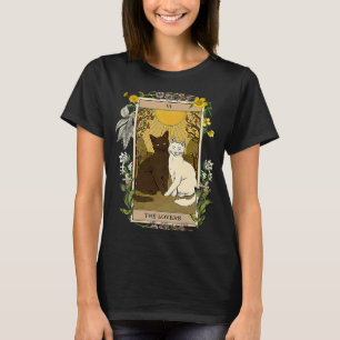 Cute Black White Cats The Tarot Card Mystic Celes T-Shirt