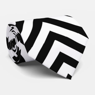Cute black white chevron pattern tiled tie