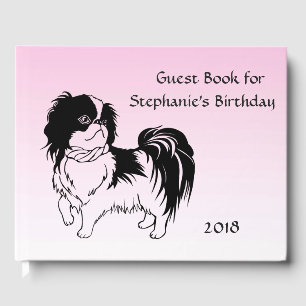 Cute Black White Chien rose Anniversaire Livre d'i