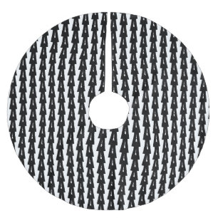 Cute black & white Christmas Trees scandinavian  Brushed Polyester Tree Skirt