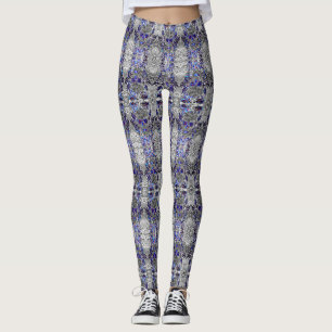 Cute black white colourful neon skull leggings