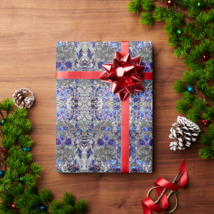 Cute black white colourful neon skull wrapping paper