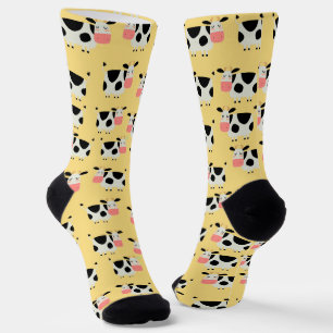Cute Black White Cows Socks