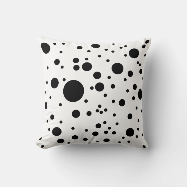 Cute Black & White Dalmatian Spots Throw Pillow (Front)