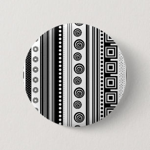 Cute black white decorative aztec texture 2 inch round button
