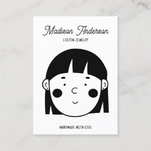 Cute Black White Face Jewellery Earring Display Ca Business Card