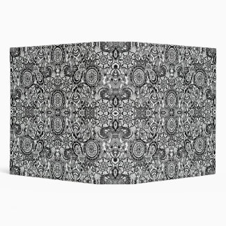 Cute black white floral paisley binder