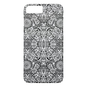 Cute black white floral paisley Case-Mate iPhone case