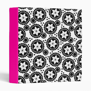 Cute black white flowers Binder
