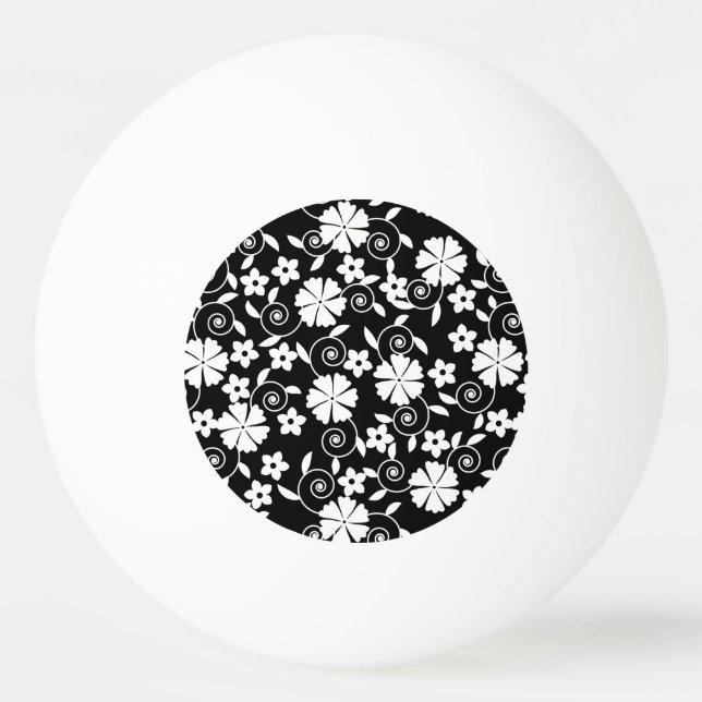 Cute black white flowers pattern LifeProof iPhone  Ping Pong Ball (Front)