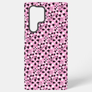 Cute black white flowers samsung galaxy case