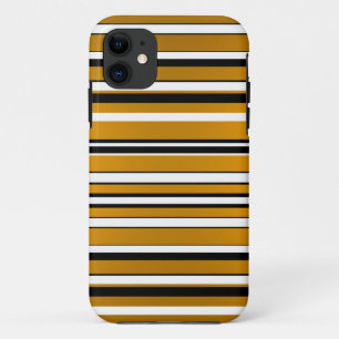 Cute black white golden stripes look iPhone 11 case