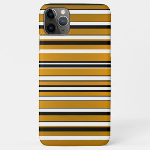 Cute black white golden stripes look iPhone 11 pro max case