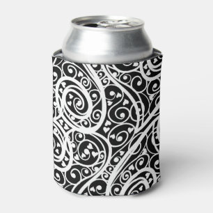 Cute black white hearts love background design lon can cooler