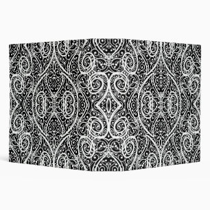 Cute black white hearts pattern binder