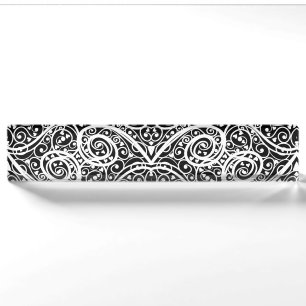 Cute black white hearts pattern nameplate