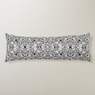 Cute black white hearts patterns body pillow