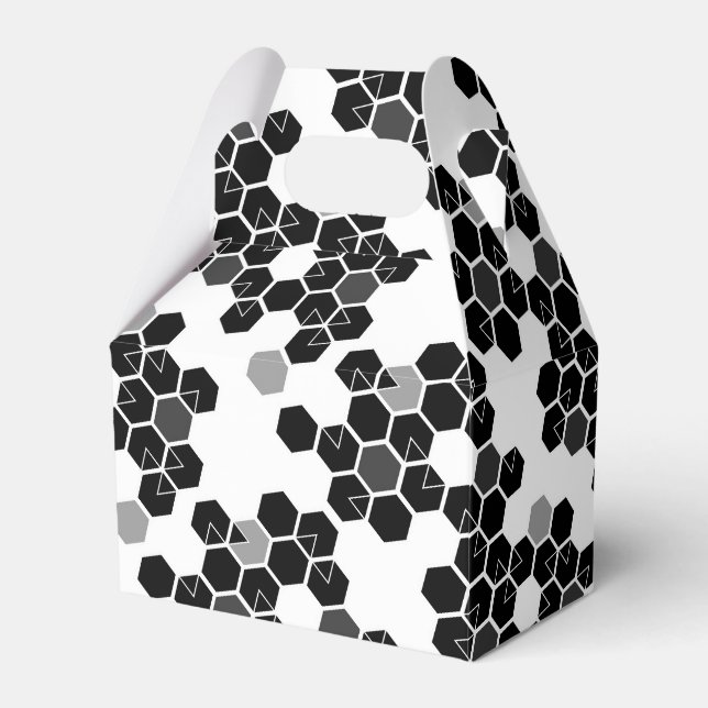 Cute black white hex data patterns favor box (Front Side)