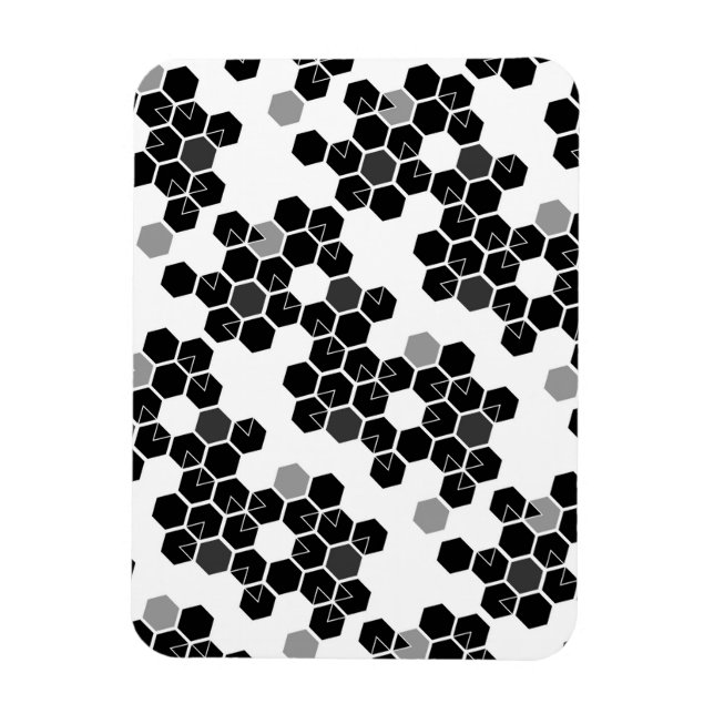 Cute black white hex data patterns magnet (Vertical)
