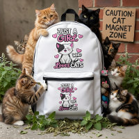 Cute Black & White Kitten & Pink Hearts