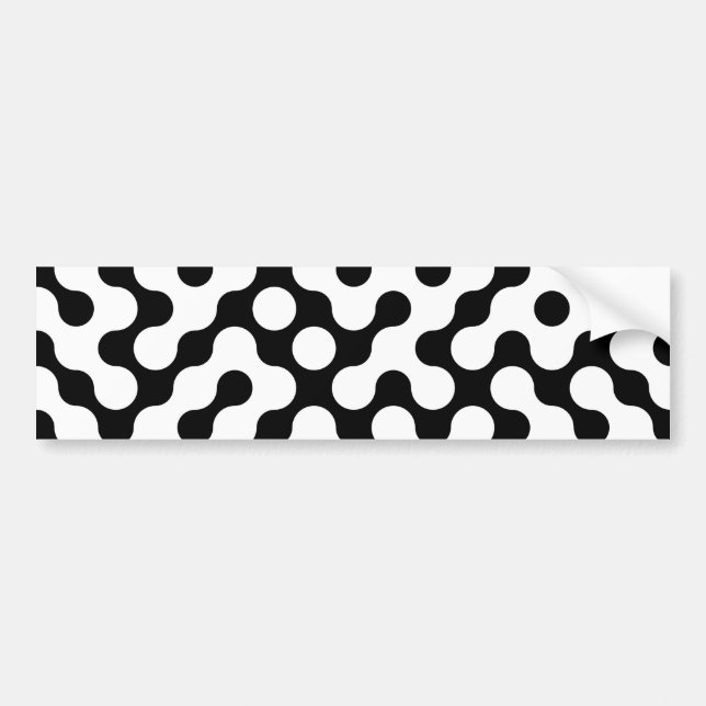Cute black white labyrinth pattern bumper sticker (Front)