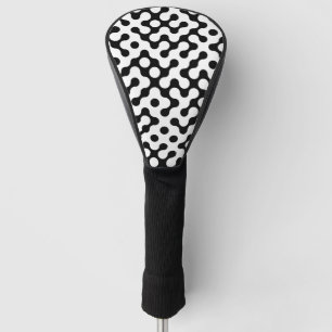 Cute black white labyrinth pattern golf head cover