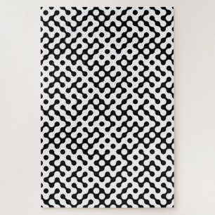 Cute black white labyrinth pattern jigsaw puzzle