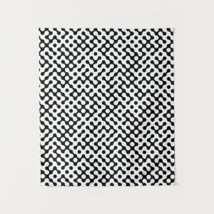Cute black white labyrinth pattern tapestry