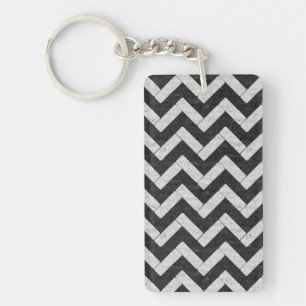 Cute black white marble stripes keychain