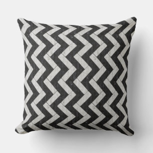 Cute black white marble stripes throw pillow