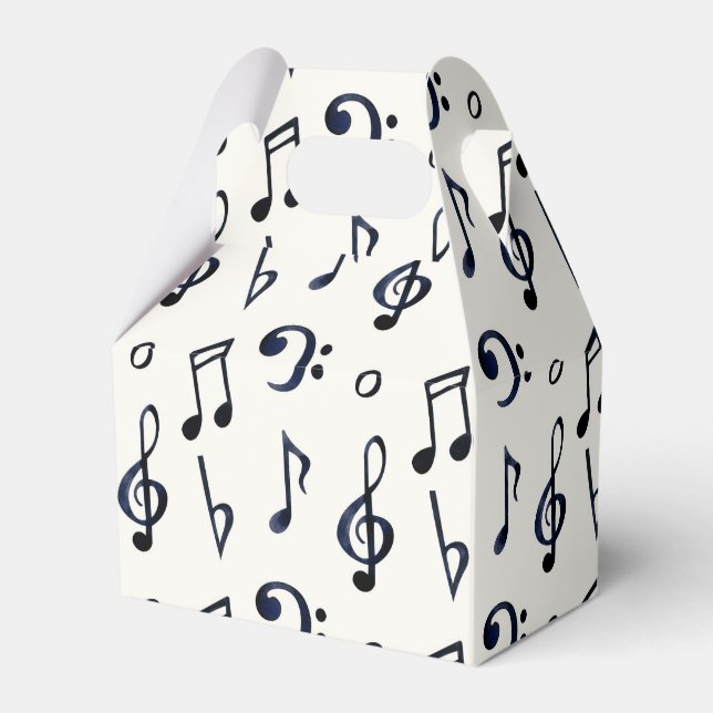 cute black white music lovers tiled party  favor box (Front Side)