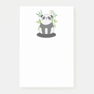 Cute Black & White Panda in Bamboo Post-it Notes