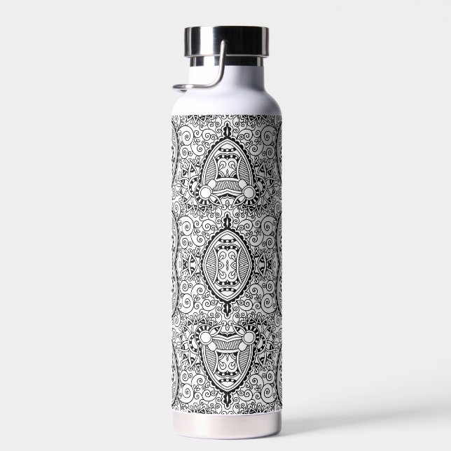 Cute black white patterns water bottle (Right)