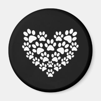 Cute Black White Paw Print Magnet
