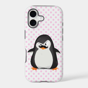 Cute Black  White Penguin And  Funny Moustache