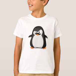 Cute Black  White Penguin And  Funny Moustache T-Shirt