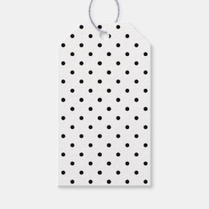Cute black & white polka dots pattern blank gift tags