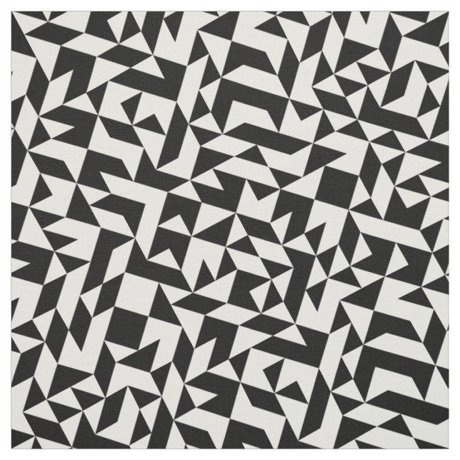 Cute black white seamless geometric lines fabric (Swatch)