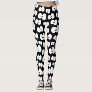 Cute Black & White Spooky Eyes Halloween Leggings