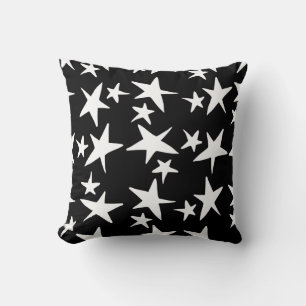 Cute Black & White Stars Throw Pillow