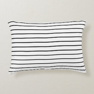 Cute black white stripes accent pillow