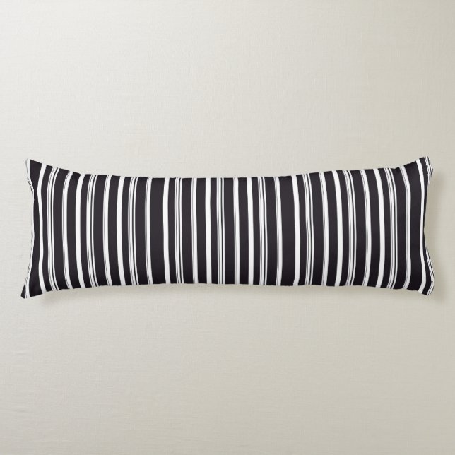 Cute black white stripes body pillow (Front)