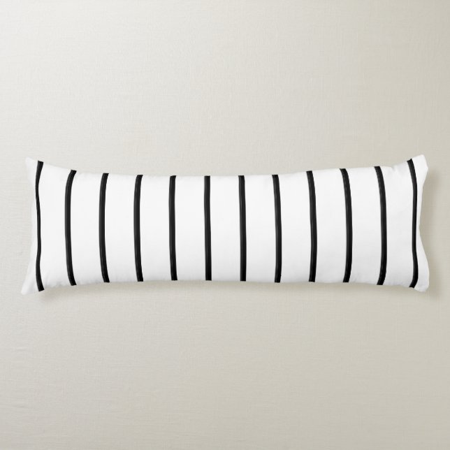 Cute black white stripes body pillow (Front)