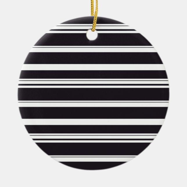Cute black white stripes ceramic ornament (Front)