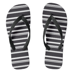 Cute black white stripes flip flops