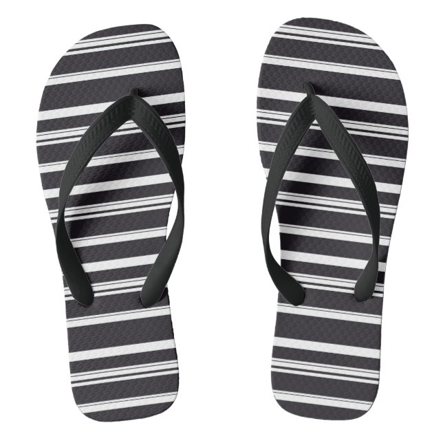 Cute black white stripes flip flops (Footbed)